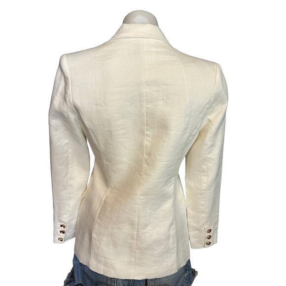 Karina Grimaldi White Linen Jacket  XS Work Career Tailored Designer $295 NEW - Picture 7 of 9